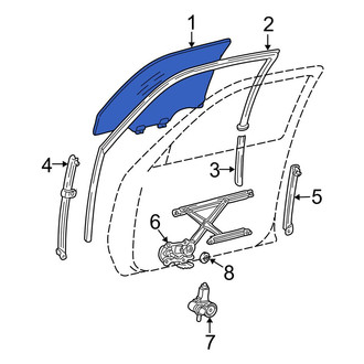 Toyota OE - Front Left Door Glass