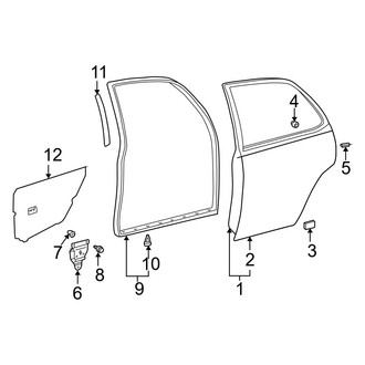 Toyota OE - Rear Door - Door & Components (USA Built)