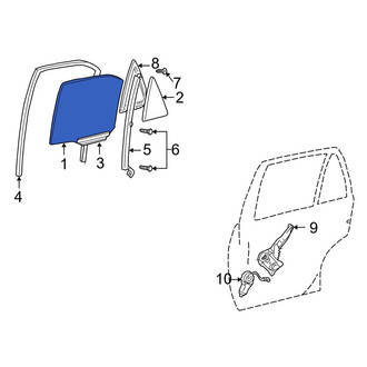 Toyota OE - Rear Right Door Glass
