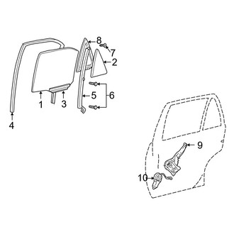 Toyota OE - Rear Door - Glass & Hardware (USA Built)