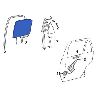 Toyota OE - Rear Left Door Glass