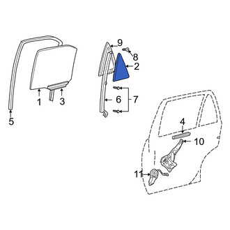 Toyota OE - Rear Left Door Glass