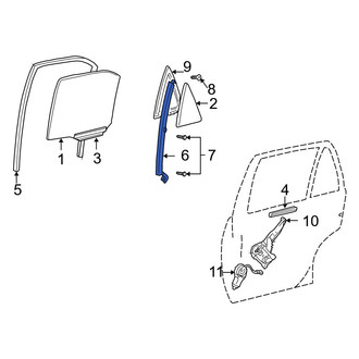Toyota OE - Rear Left Door Window Division Bar