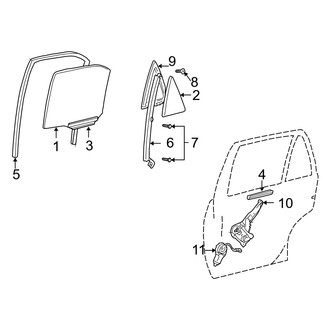 Toyota OE - Rear Door - Glass & Hardware (Japan Built)