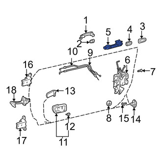 Toyota OE - Rear Left Exterior Door Handle Base