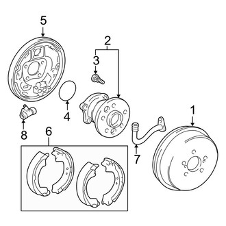 Toyota OE - Rear Suspension - Brake Components (Drum Brakes), (Rear Drum Brakes 2.4L)