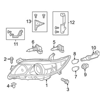 Toyota OE - Front Lamps - Headlamp Components (Japan Built), (2.5L / 3.5L)
