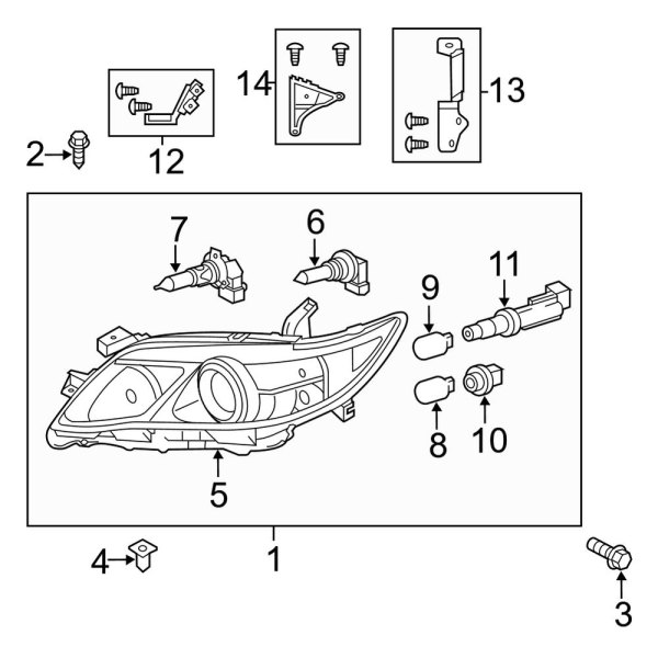 Front Lamps - Headlamp Components (USA Built)
