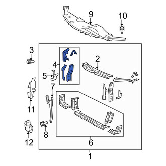 Toyota OE - Front Right Radiator Support Tie Bar Extension