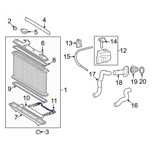 Toyota OE 164950H210 Automatic Transmission Oil Cooler Tube