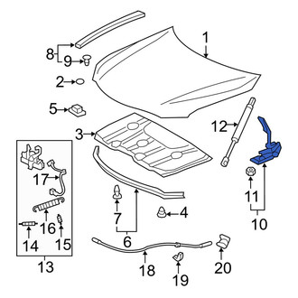 Toyota OE - Front Left Hood Hinge
