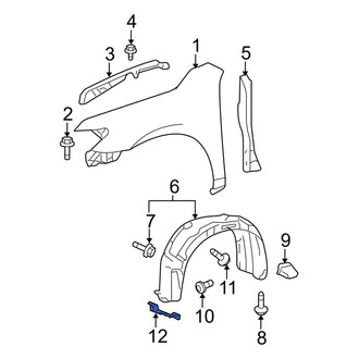 Toyota OE - Front Right Fender Liner Extension