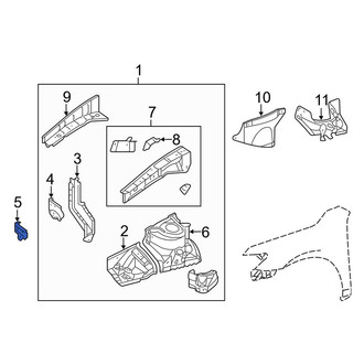 Toyota OE - Front Right Fender Rail Reinforcement Bracket