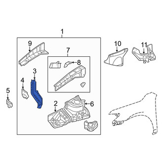 Toyota OE - Front Left Fender Apron Extension