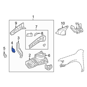 Toyota OE - Front Left Fender Closing Plate