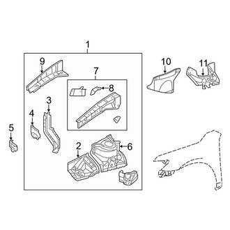 Toyota OE - Fender - Structural Components & Rails (Apron & Upper Rail Components)