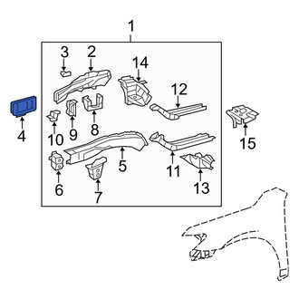 Toyota OE - Front Left Bumper Impact Bar Bracket