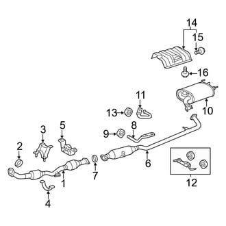 Toyota OE - Exhaust System - Exhaust Components (W/O Dual Exhaust), (2.5L)