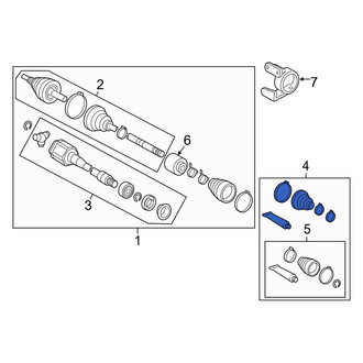Toyota OE - Front Right Outer CV Joint Boot Kit