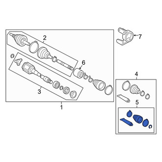 Toyota OE - Front Right Outer CV Joint Boot Kit