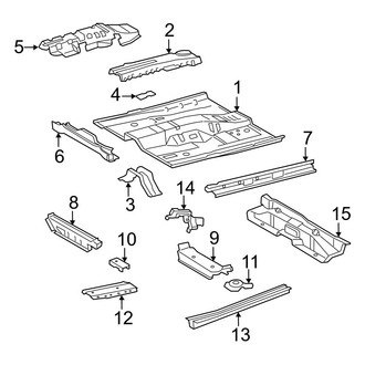 Toyota OE - Pillars, Rocker & Floor - Floor & Rails (Japan Built), (CE / LE / SE / XLE)