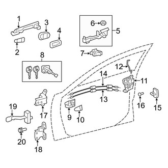Toyota OE - Front Door - Lock & Hardware (Base / LE / SE / XLE)