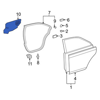 Toyota OE - Rear Left Door Water Deflector