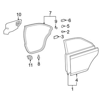 Toyota OE - Rear Door - Door & Components (Base / LE / SE / XLE)