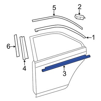 Toyota OE - Rear Right Door Belt Molding