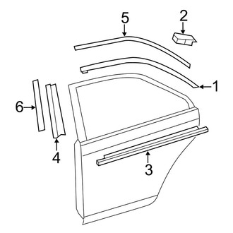 Toyota OE - Rear Door - Exterior Trim (Base / LE / SE / XLE)