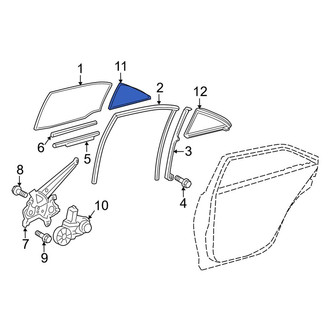 Toyota OE - Rear Left Vent Window Assembly