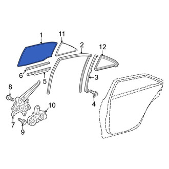 Toyota OE - Front Left Door Glass