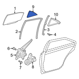 Toyota OE - Rear Left Door Glass