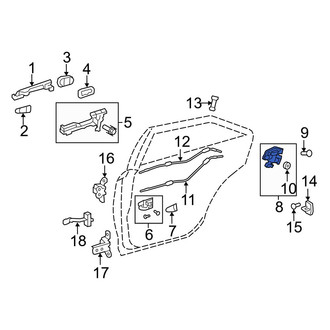 Toyota OE - Rear Right Door Latch Assembly