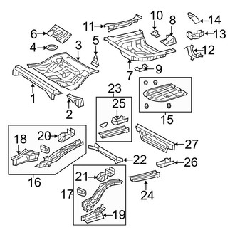Toyota OE - Rear Body & Floor - Floor & Rails (USA Built), (Gas)