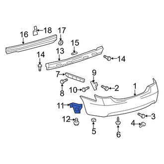Toyota OE - Rear Left Bumper Cover Reinforcement