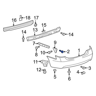 Toyota OE - Rear Bumper Cover Spacer