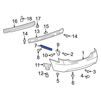 Toyota OE - Rear Right Bumper Cover Support Rail