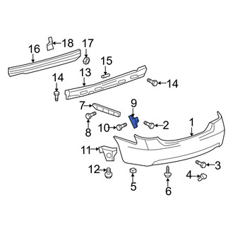 Toyota OE - Rear Right Bumper Cover Bracket
