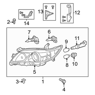 Toyota OE - Front Lamps - Headlamp Components (USA Built), (2.4L)