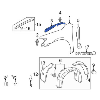 Toyota OE - Front Right Fender Filler Panel