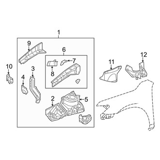 Toyota OE - Fender - Structural Components & Rails (Apron & Upper Rail Components), (Hybrid)