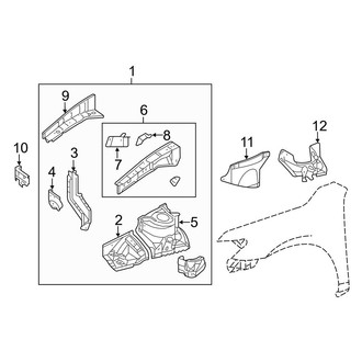 Toyota OE - Fender - Structural Components & Rails (Apron & Upper Rail Components), (Hybrid)