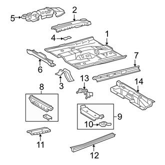 Toyota OE - Pillars, Rocker & Floor - Floor & Rails (USA Built), (Hybrid)