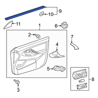 Toyota OE - Front Right Inner Door Window Belt Weatherstrip