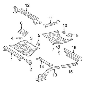 Toyota OE - Rear Body & Floor - Floor & Rails (Japan Built), (FULL HYBRID EV-GAS (FHEV))