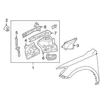 Toyota OE - Fender - Structural Components & Rails (Apron & Upper Rail Components), (L / LE / SE / XLE)