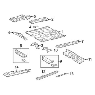 Toyota OE - Pillars, Rocker & Floor - Floor & Rails (L / LE / SE / SE Sport / XLE)