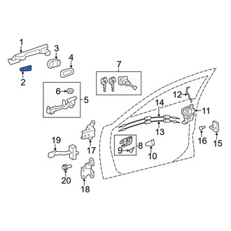 Toyota OE - Rear Exterior Door Handle Pad