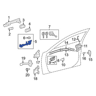 Toyota OE - Front Left Exterior Door Handle Base